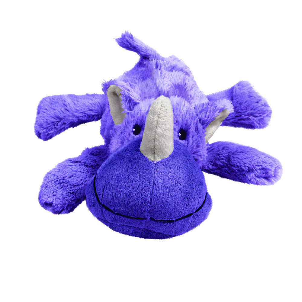 KONG Cozie Rosie Rhino minimal stuffing reduces mess after play sessions
