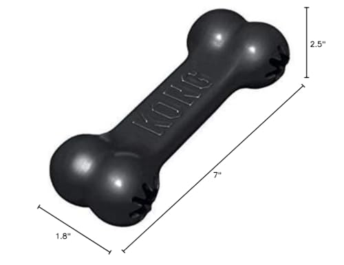 KONG Dog Goodie Bone Extreme Black two-pack, promotes puzzle play and training rewards.