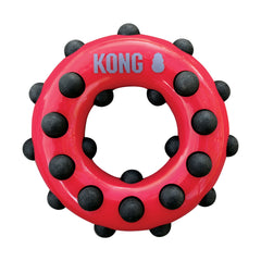 KONG Dotz Circle Dog Toy Large front view showing textured layers for chewers