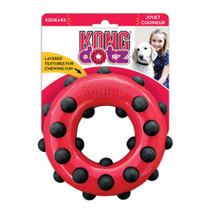 KONG Dotz Circle Dog Toy Large texture closeup with layered ridges