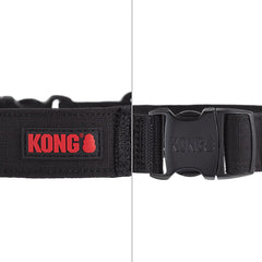 KONG collar shows metal buckle and D-ring for secure leash attachment.