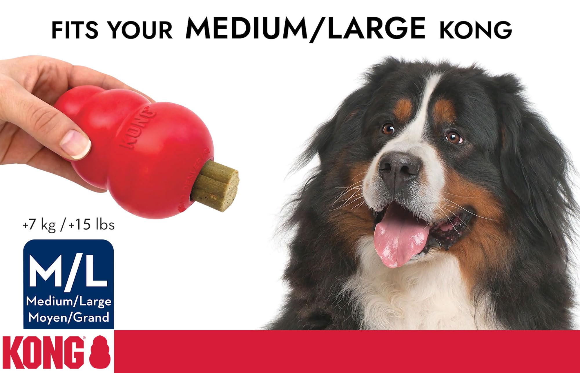 KONG Enhanced Ziggies demonstrate teeth-cleaning action for improved oral care.