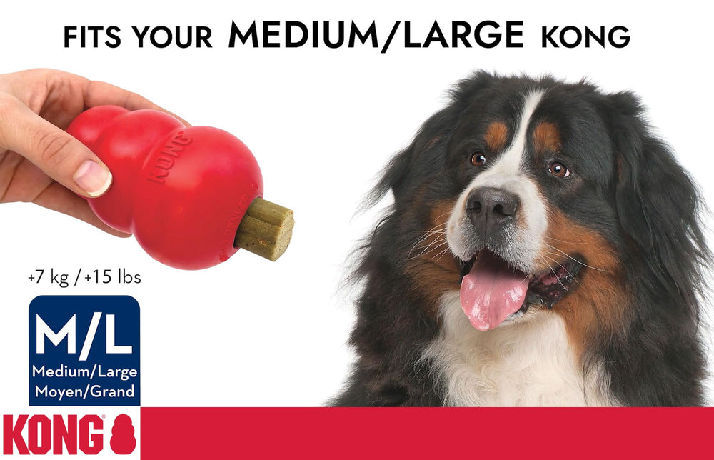 KONG Enhanced Ziggies demonstrate teeth-cleaning action for improved oral care.