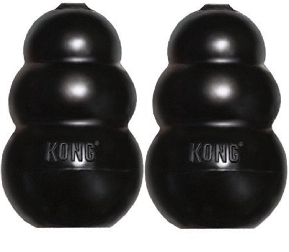 KONG Extreme dog toy large black in action for powerful chewers
