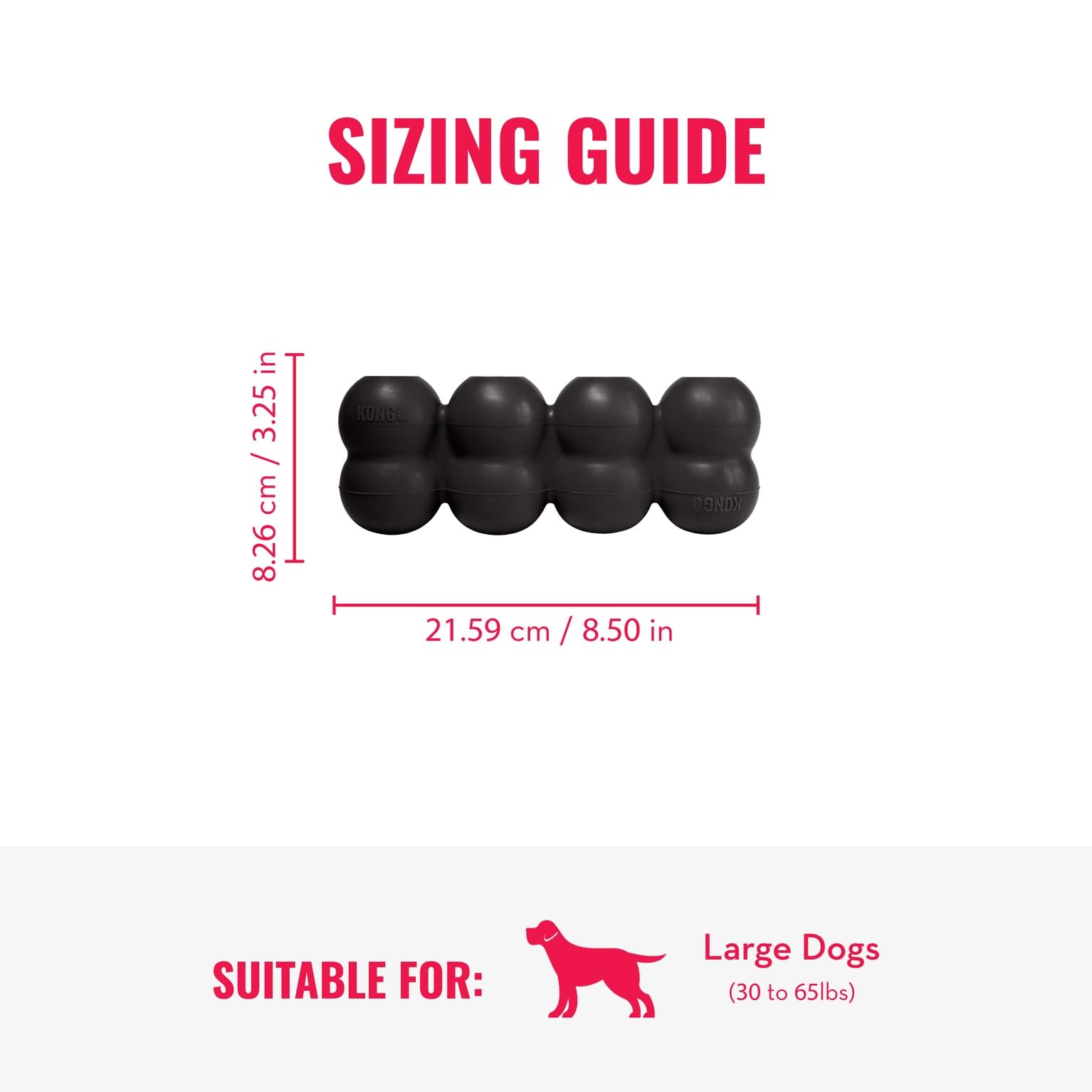 KONG Extreme Goodie Ribbon durable black rubber ideal for strong chewers.
