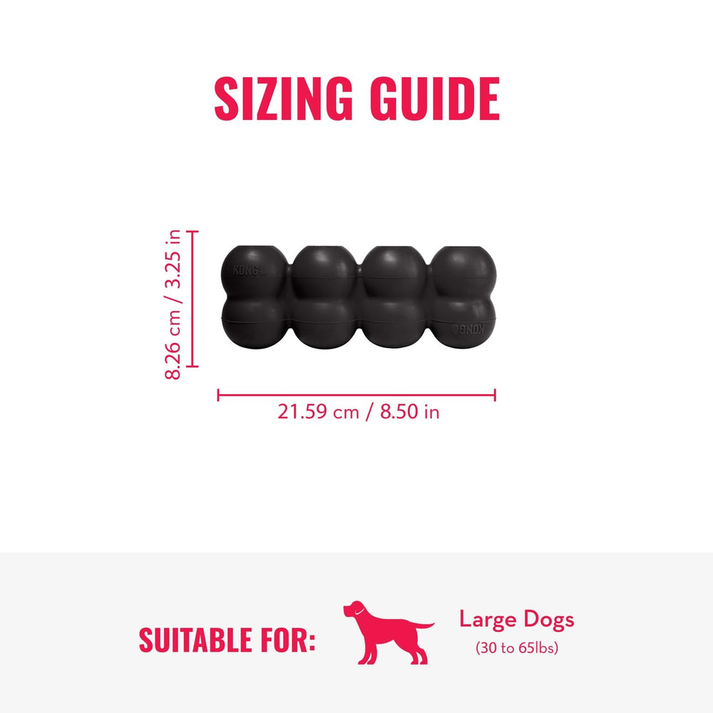 KONG Extreme Goodie Ribbon durable black rubber ideal for strong chewers.
