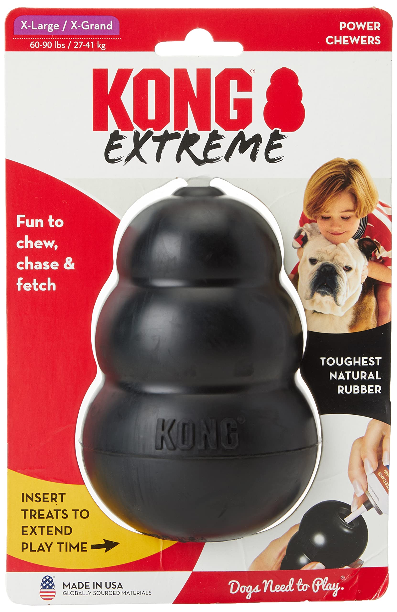 KONG Extreme X-Large 2-Pack close-up of rugged rubber for treats and fetch.