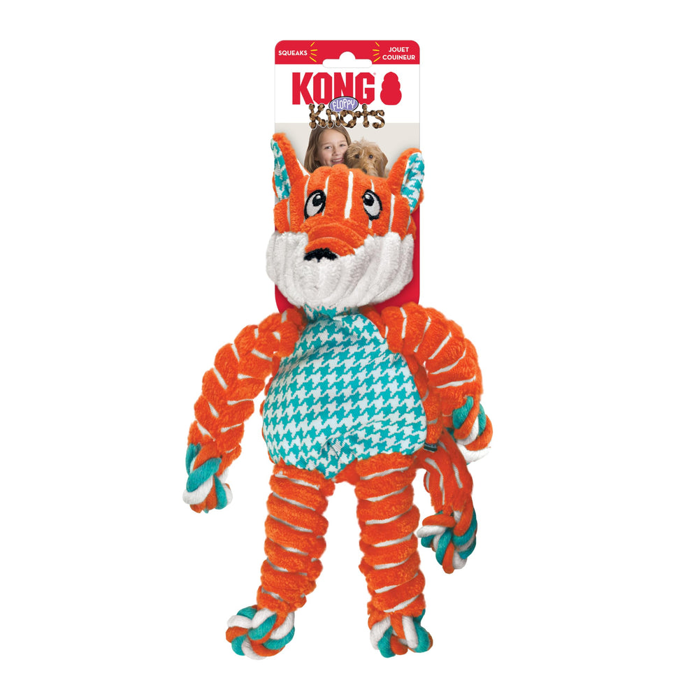 KONG Floppy Knots dog tug toy in action boosts exercise and bonding during games.