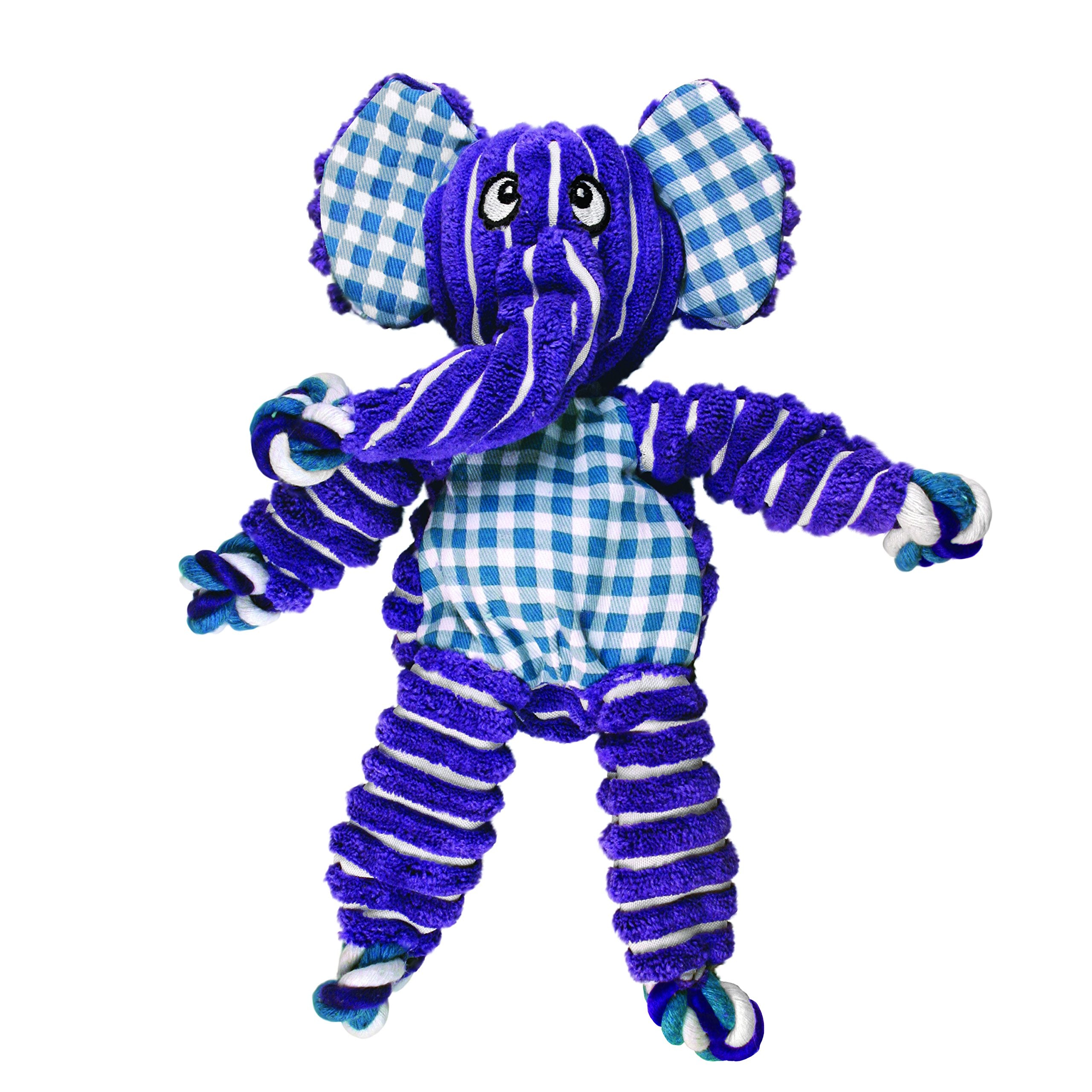 KONG Floppy Knots, elefante frontal, duradero para masticar y jugar sin desorden.
