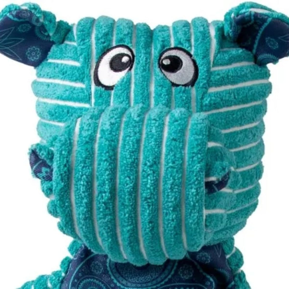KONG Floppy Knots hippo toy squeaker in action supports interactive play.