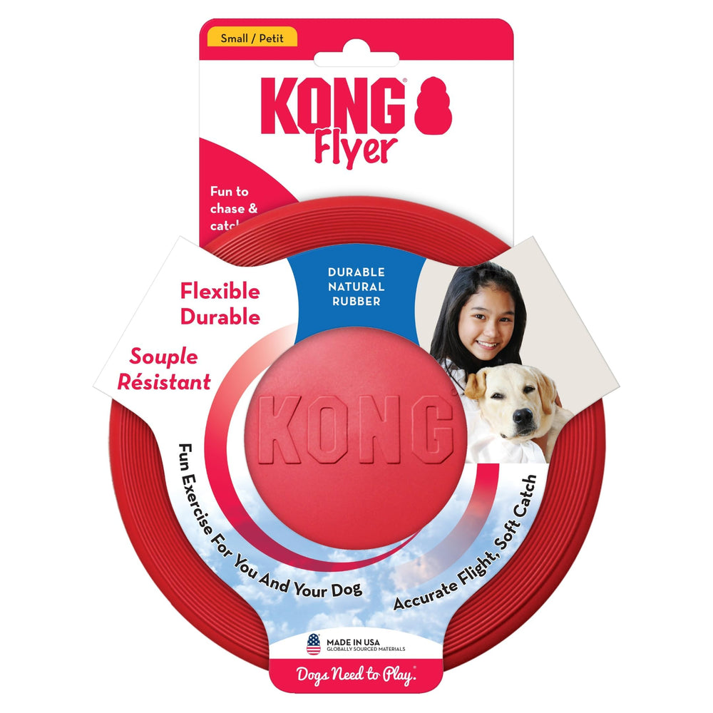 KONG Flyer durability close-up highlights forgiving rubber material.