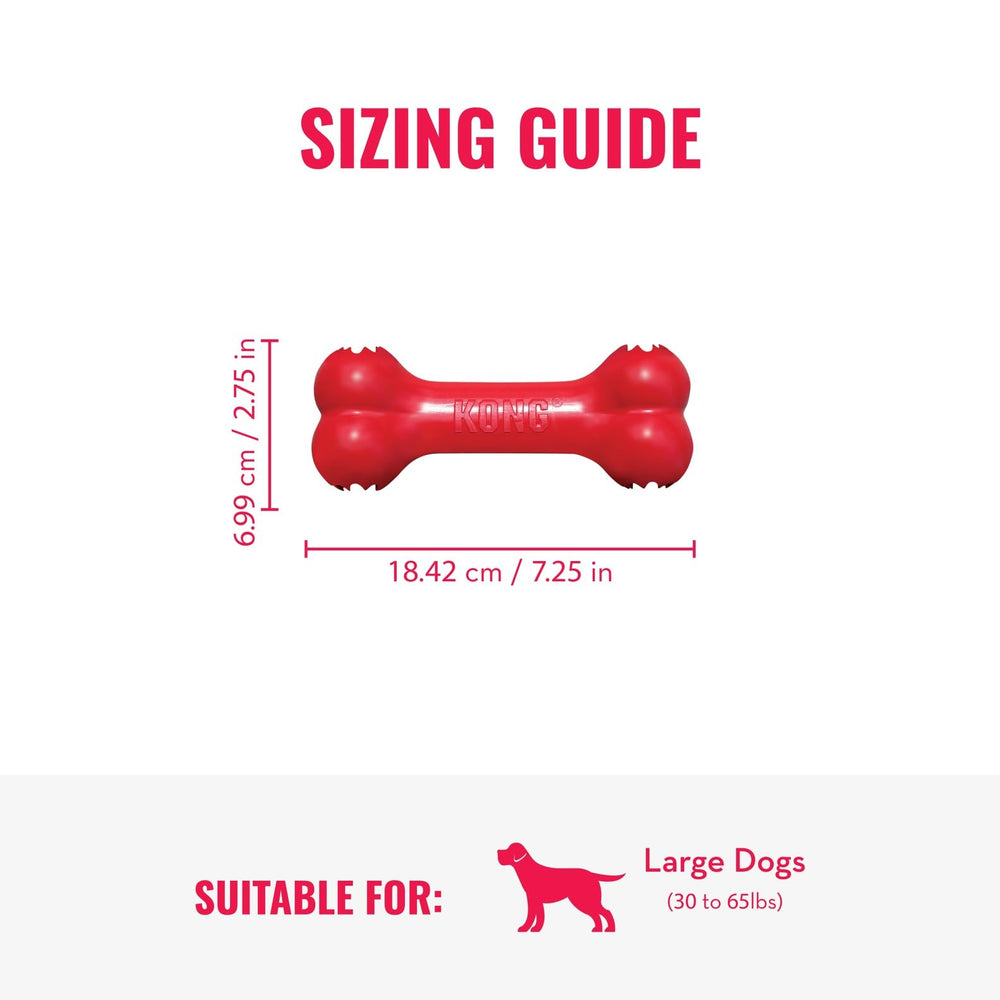 KONG Goodie Bone demonstrates durable red rubber construction during chew.