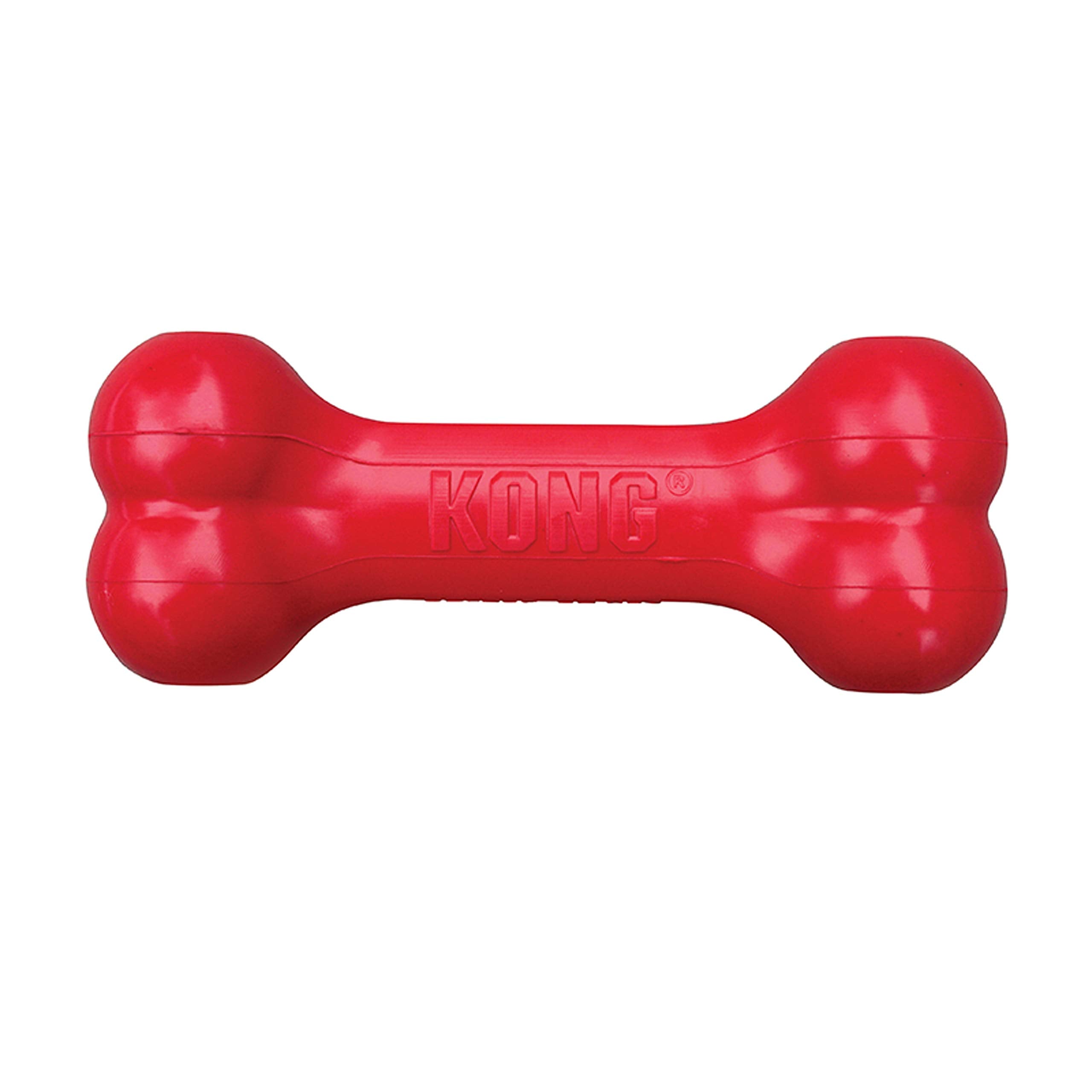 KONG Goodie Bone red durable rubber dog toy for mental engagement.