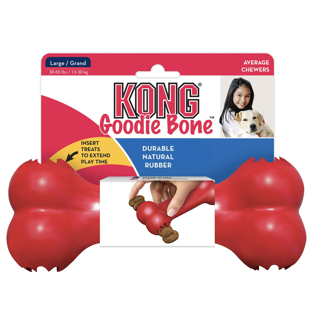 KONG Goodie Bone USA-made frame with globally sourced materials.