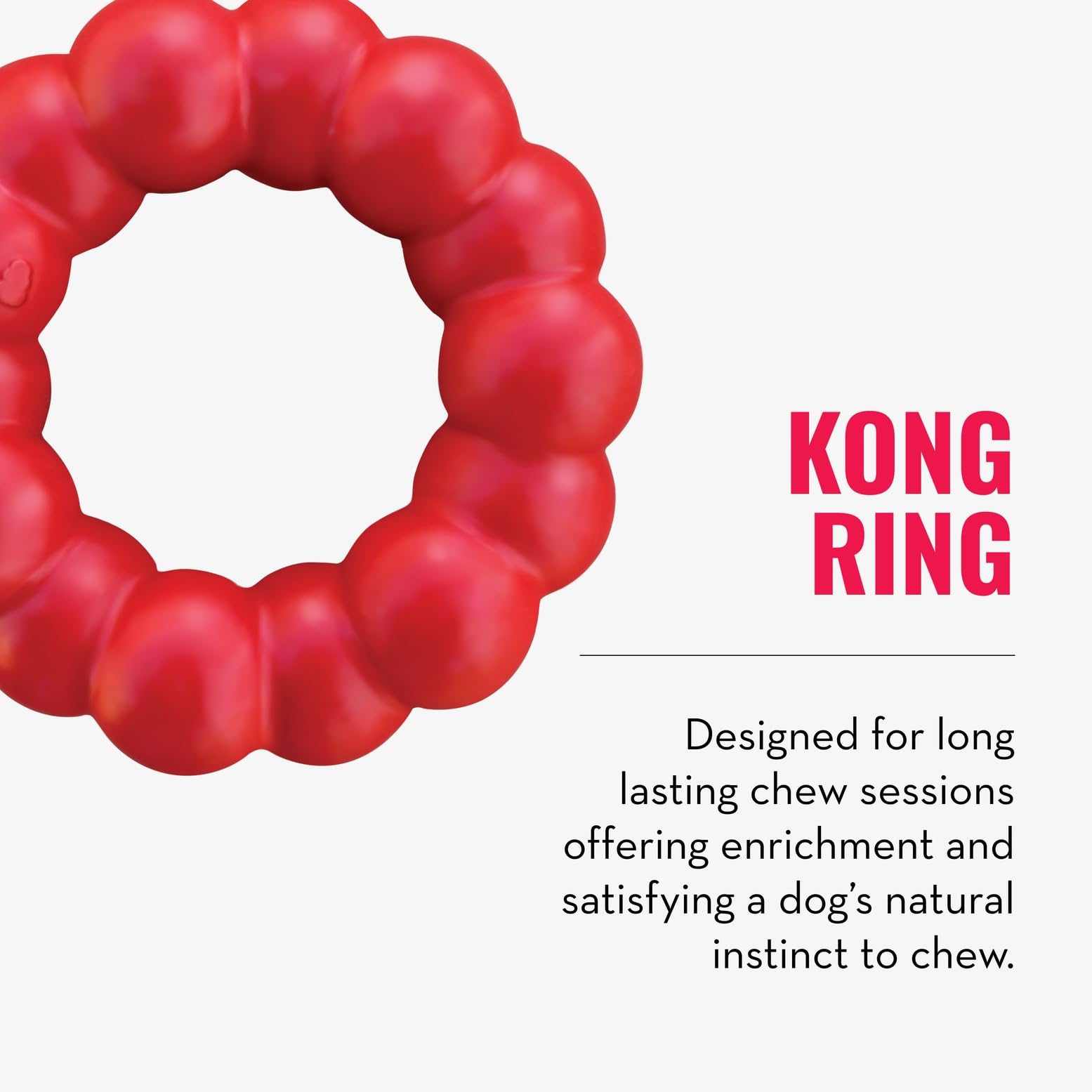 KONG Goodie Ribbon Goodie Gripper ridges boosting puzzle engagement and treat retention.