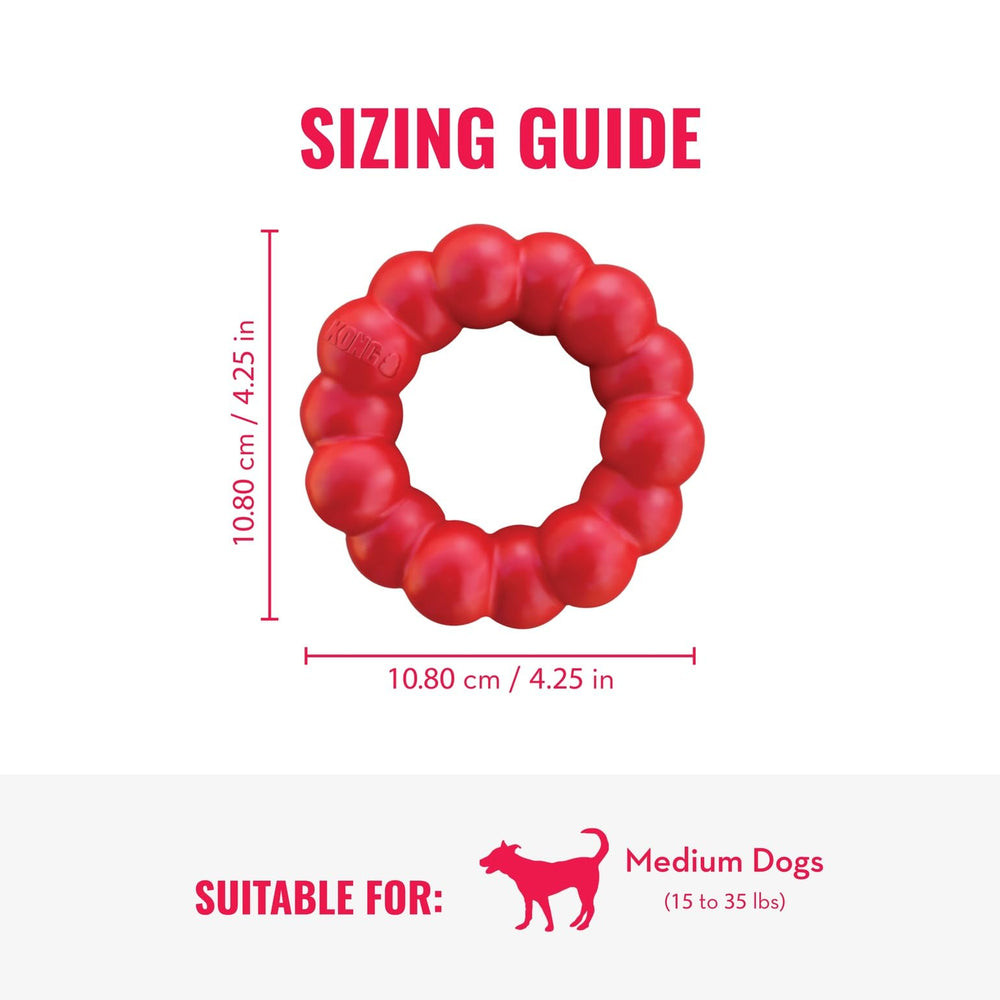 KONG Goodie Ribbon with treat-stuffing spaces for mental challenges.
