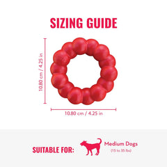 KONG Goodie Ribbon with treat-stuffing spaces for mental challenges.