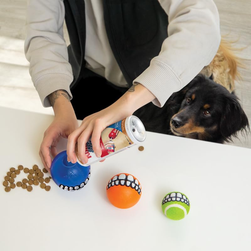 KONG Grinz treat ball stuffed with treats for rewarding play sessions