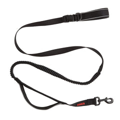 KONG hands-free waist strap leash with bungee reduces pulling strain during walks.