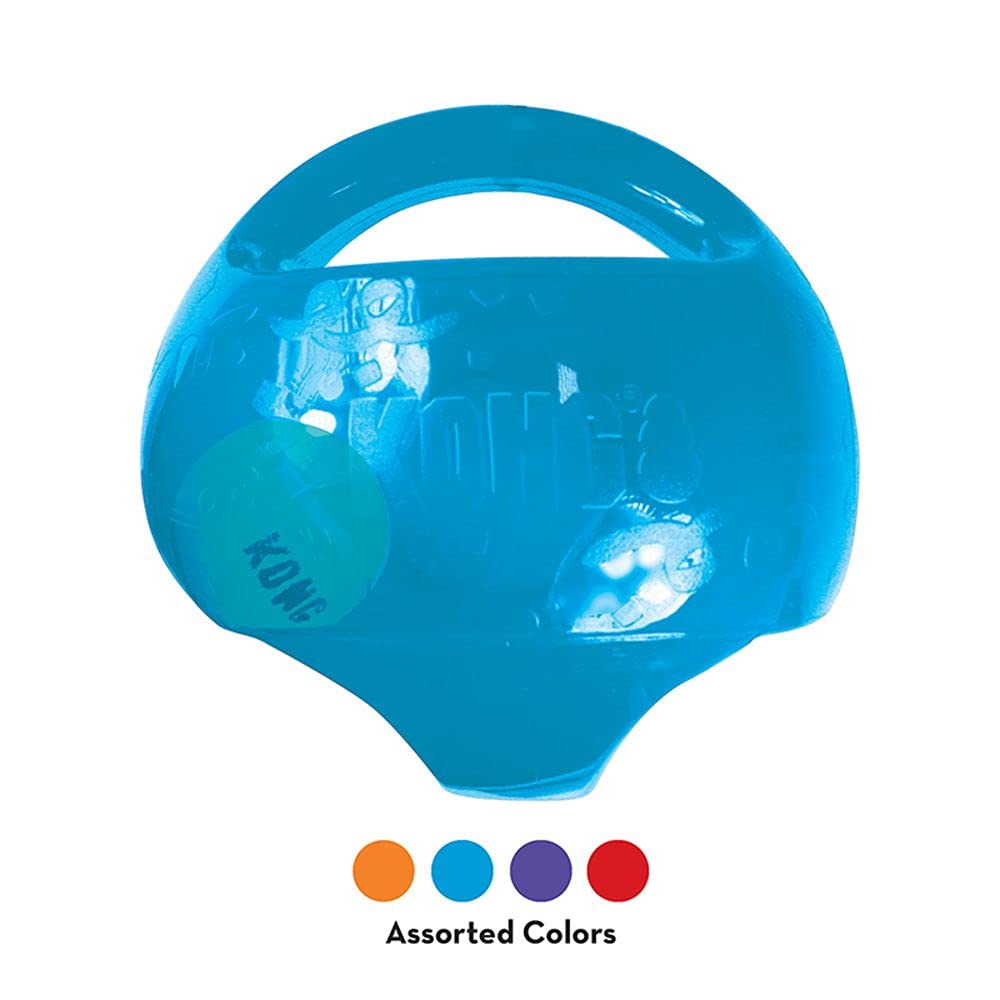 KONG Jumbler Ball yellow color designed for rugged outdoor play.