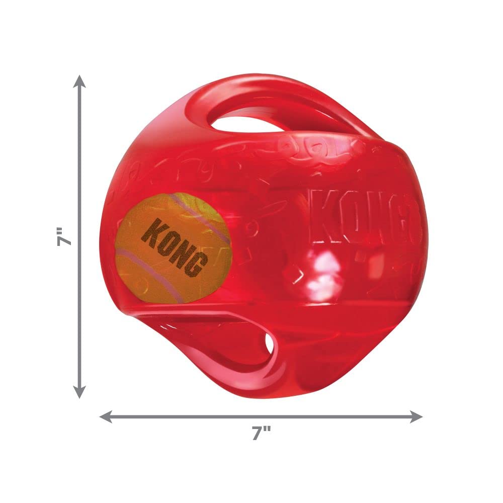 KONG Jumbler Ball in action during long fetch and retrieval.