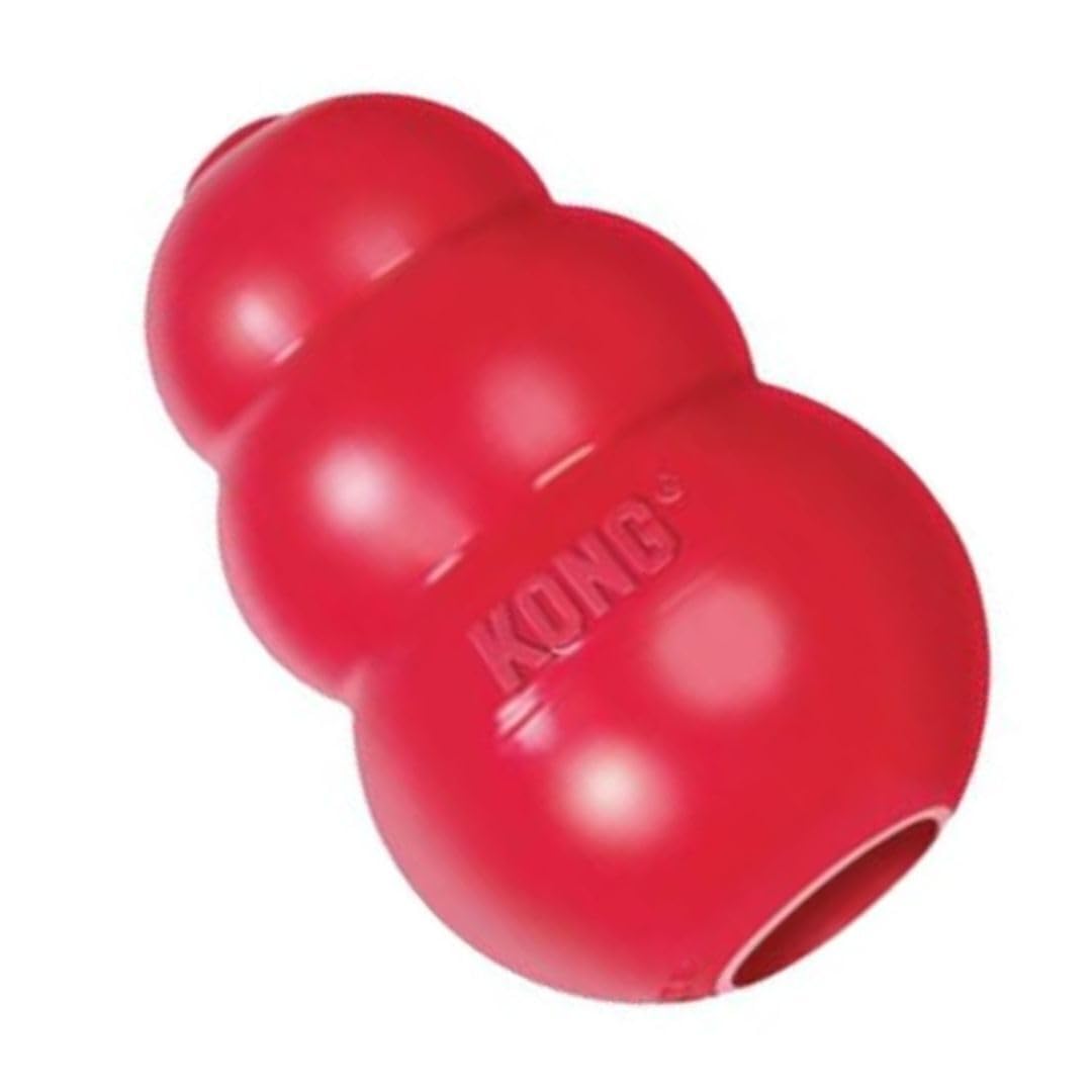 KONG King Classic red close-up shows chew-friendly rubber design.