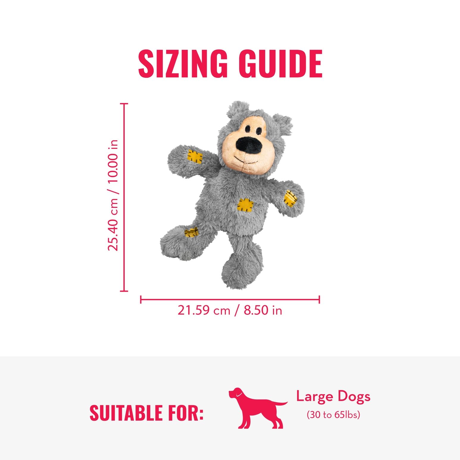 KONG Knots Bear squeak feature encourages interactive play sessions.