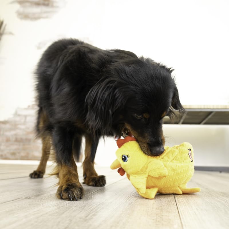 KONG Layerz Forage con bolsillos de peluche promueve enriquecimiento suave.