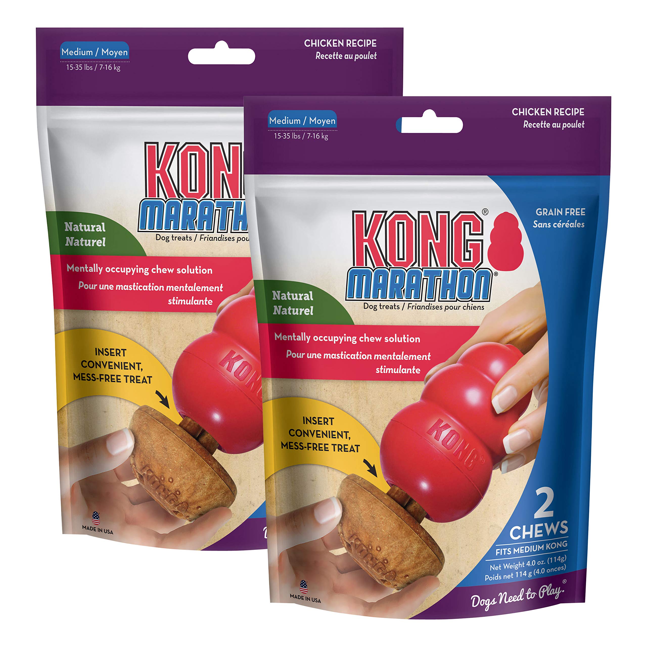 KONG Marathon galletas naturales para perros: sabor delicioso y juego prolongado.