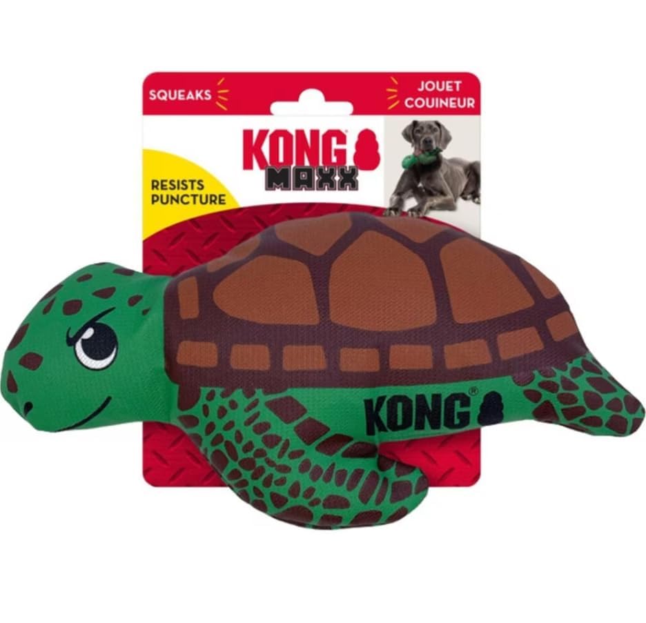 KONG Maxx Ballistic Turtle double-layer stitching highlights reinforced durability during play