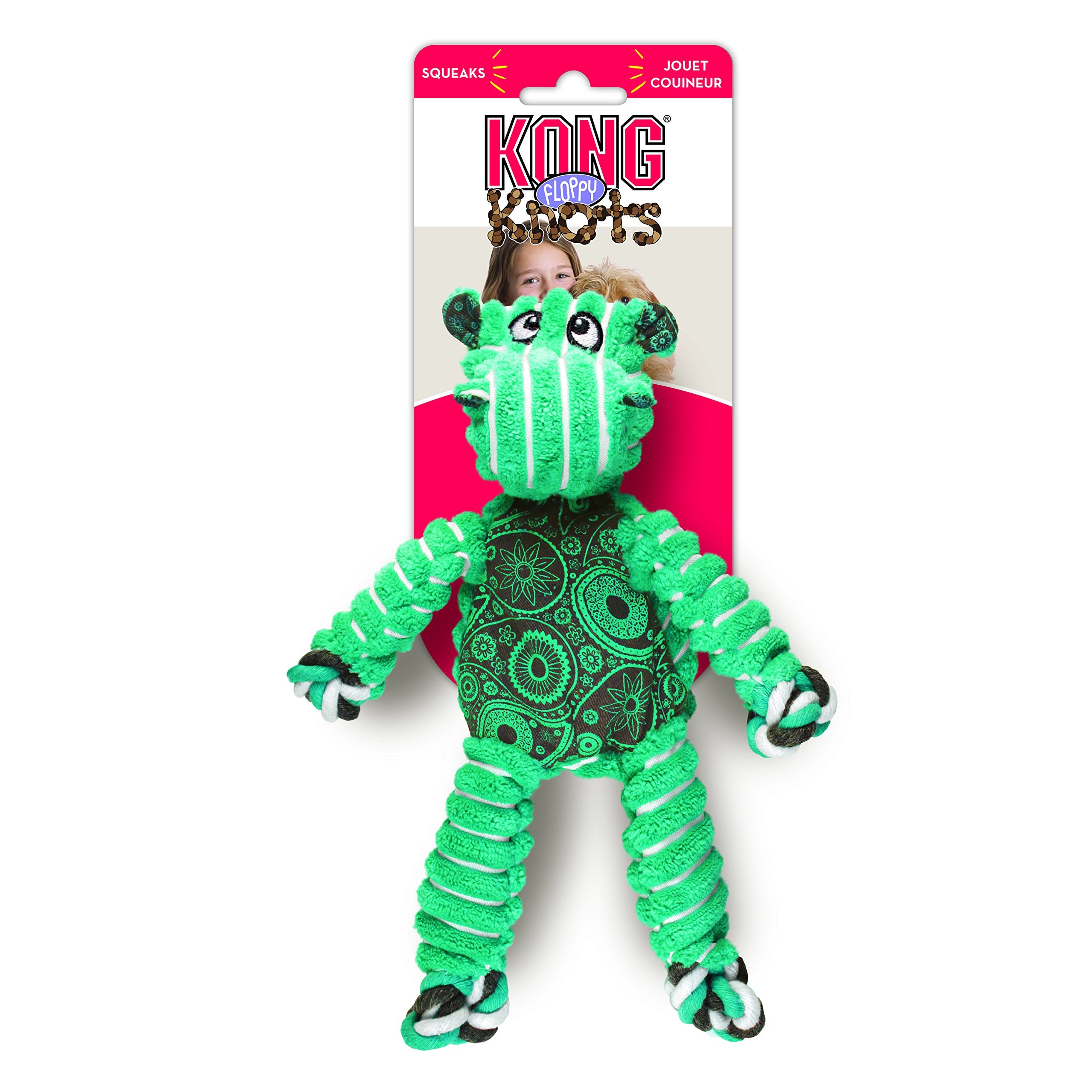 KONG minimal-stuffing tug toy reduces mess while encouraging interactive tug and fetch