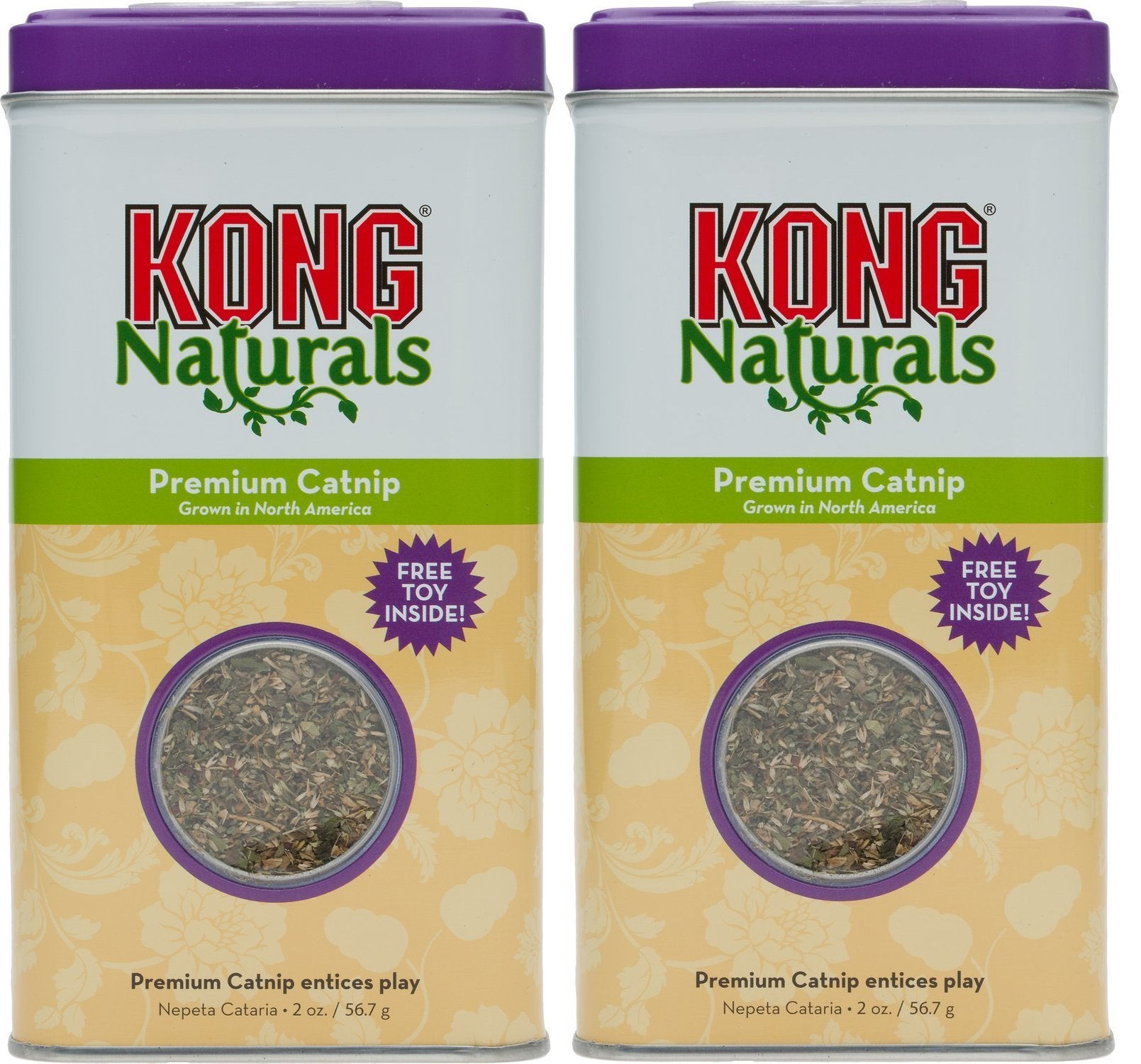 KONG Naturals Premium Catnip 2 oz product shot highlighting aroma for playful cat sessions.
