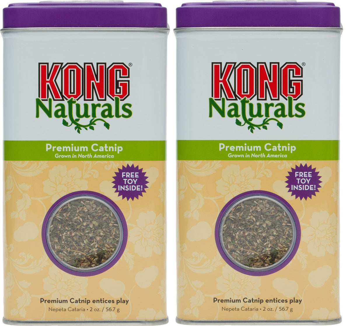 KONG Naturals Premium Catnip 2 oz product shot highlighting aroma for playful cat sessions.