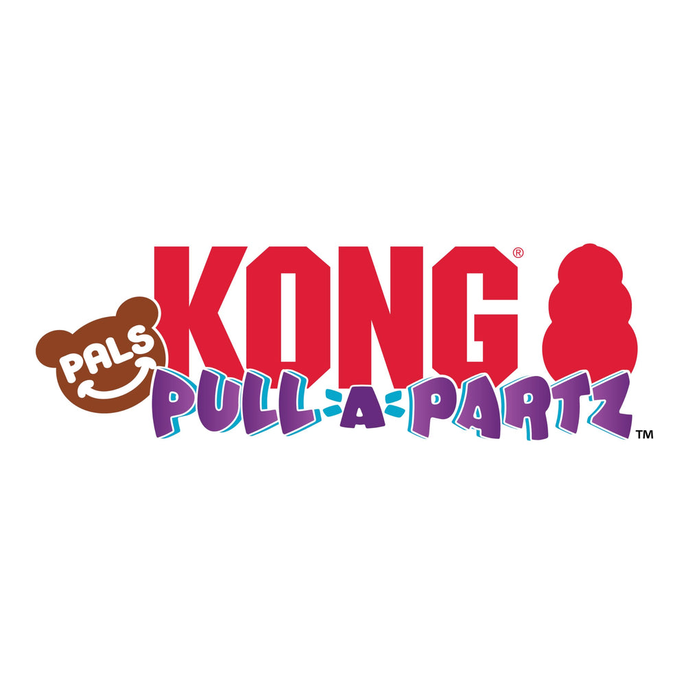 KONG Pull-A-Partz Pals Bear hook and loop grips improve grabbing during games.