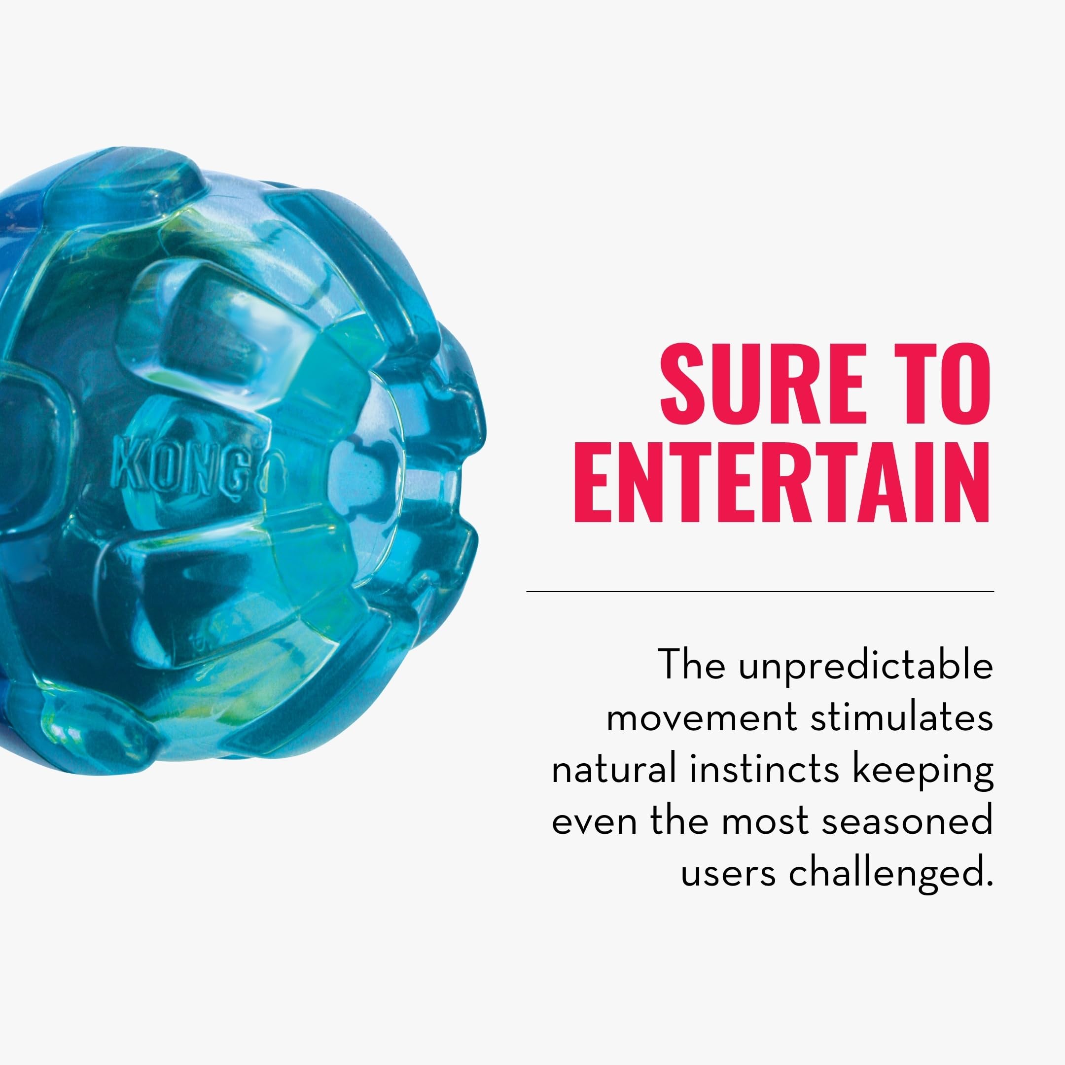 KONG Rewards Ball LG interactive toy promotes enrichment through play.