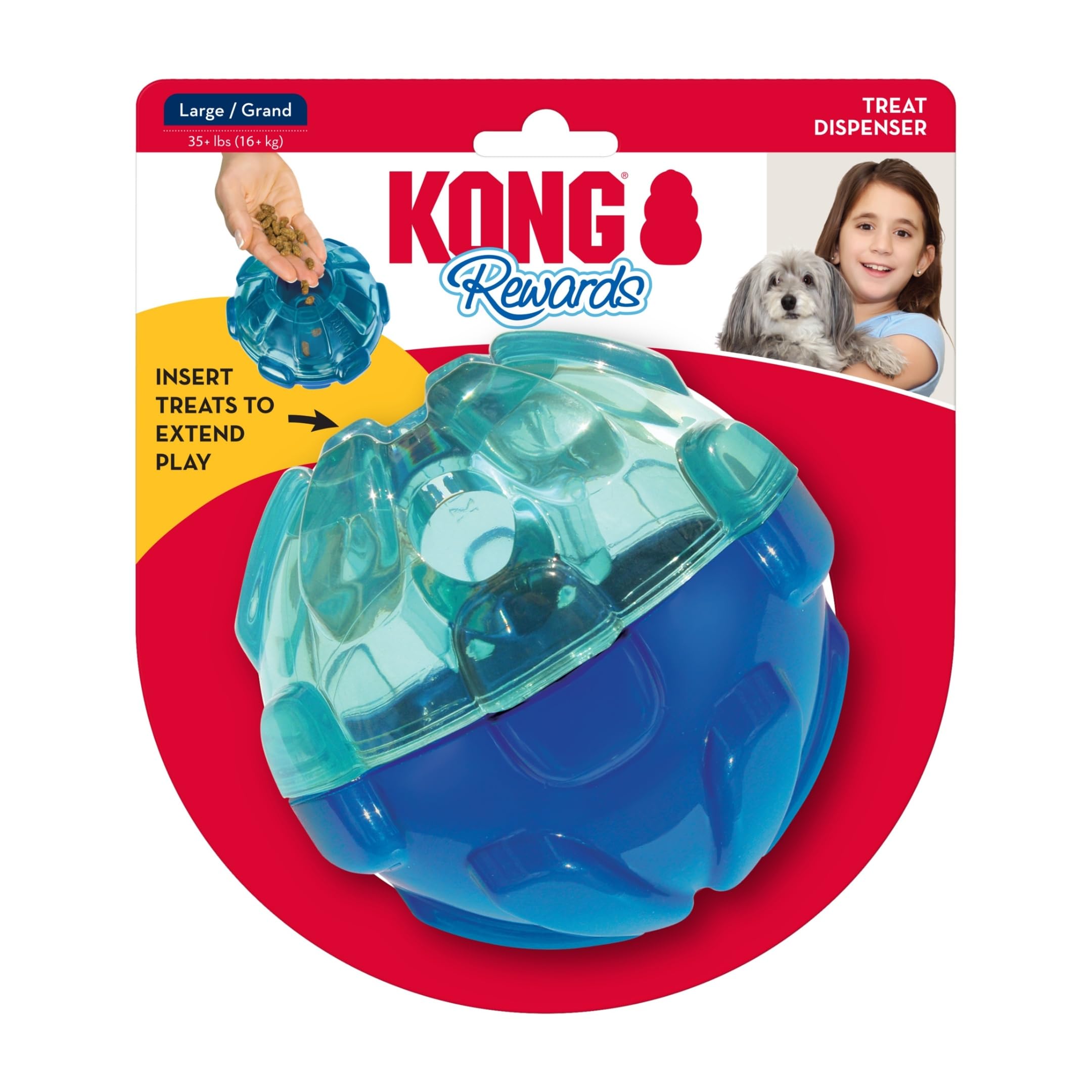 KONG Rewards Ball LG ideal for large dogs during training and playtime.