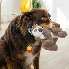 KONG Scampers Lemur, cabeza inclinada, favorece interacción y curiosidad del perro.