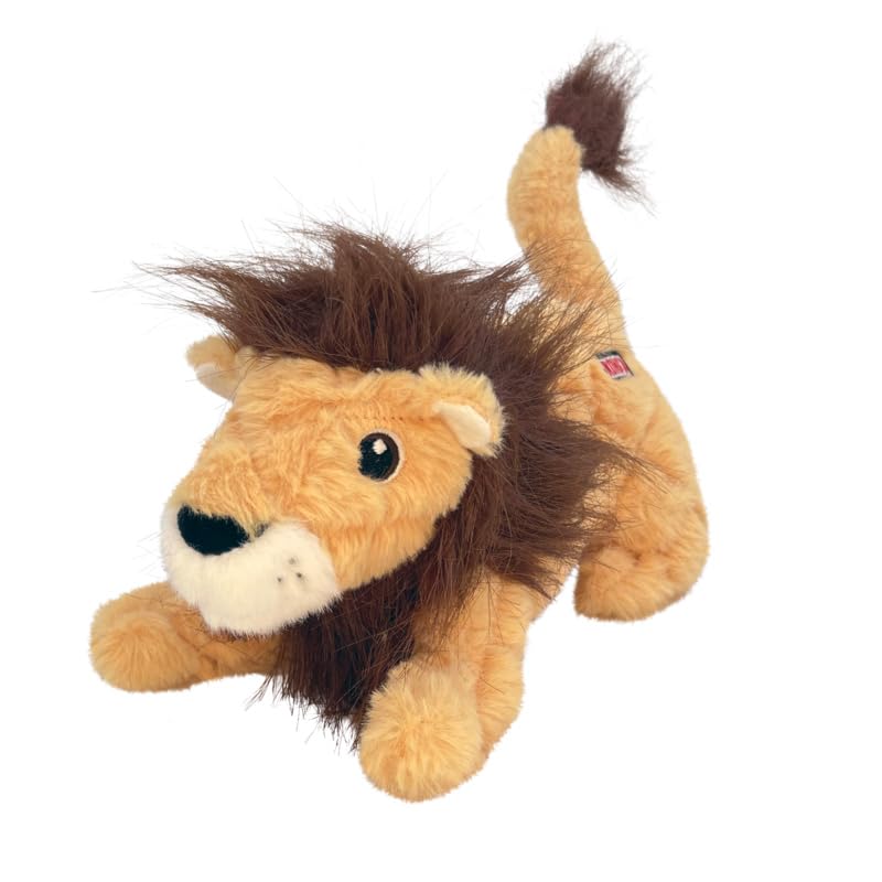 KONG Scampers Wildlife Lion plush texture image demonstrates durable quilted lining for daily use.