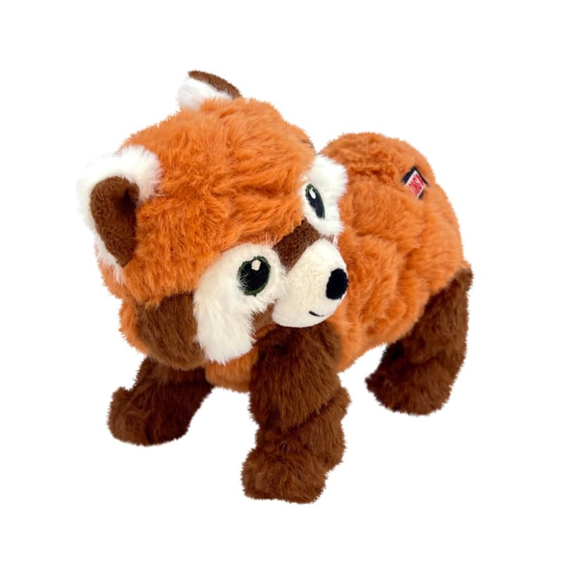 KONG Scampers panda rojo acolchado y forrado para mayor durabilidad.