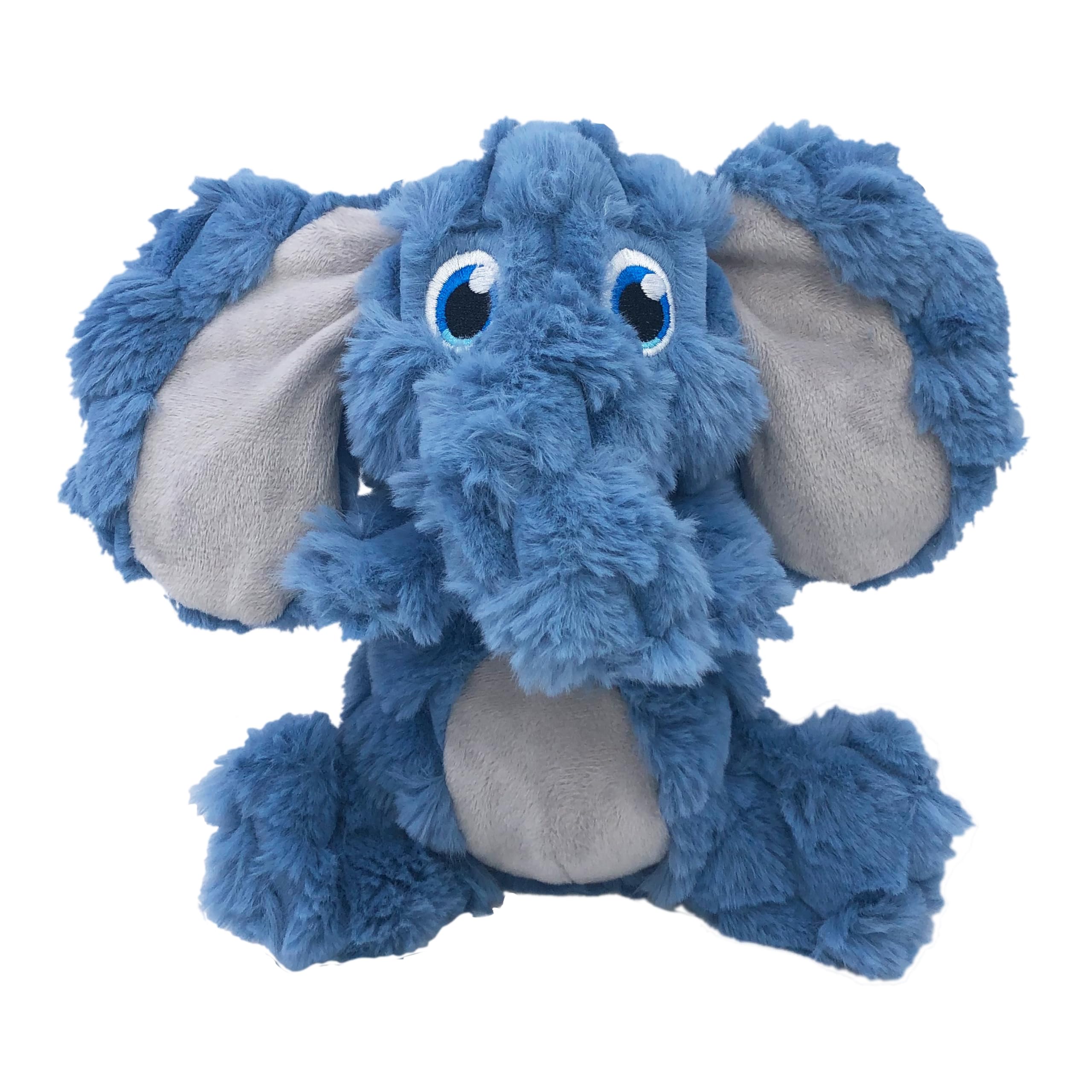 KONG Scrumplez Elephant Md ears-squeak engages dogs during tug sessions
