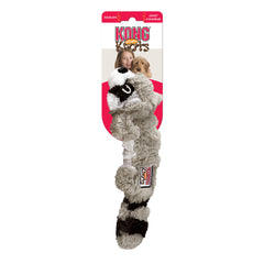 KONG Scrunch Knots Raccoon features squeaks for interactive play