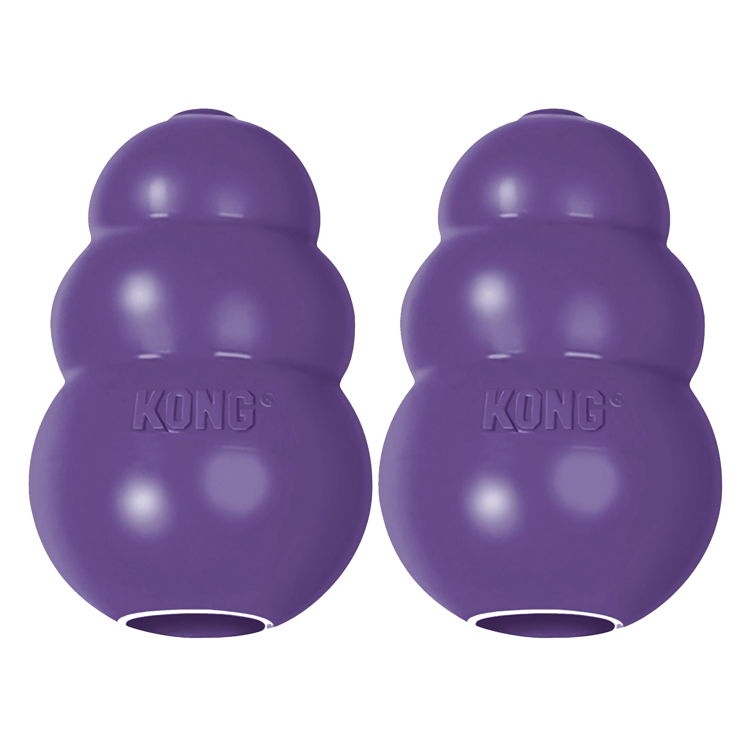 KONG Senior natural rubber toy closeup highlighting gentle material for older dogs' teeth and gums.