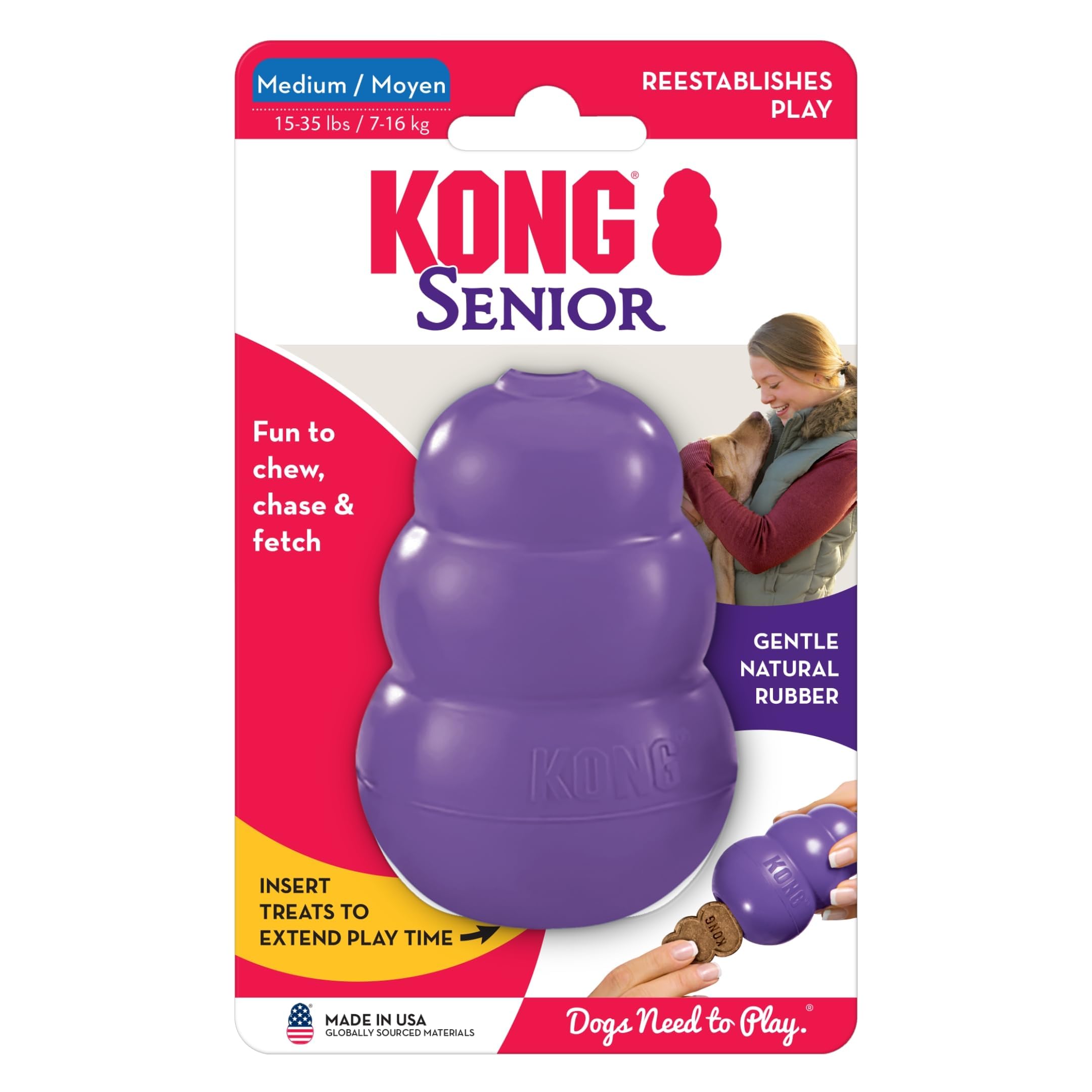 KONG Senior pack-of-2 display view communicates value for multi-dog households.
