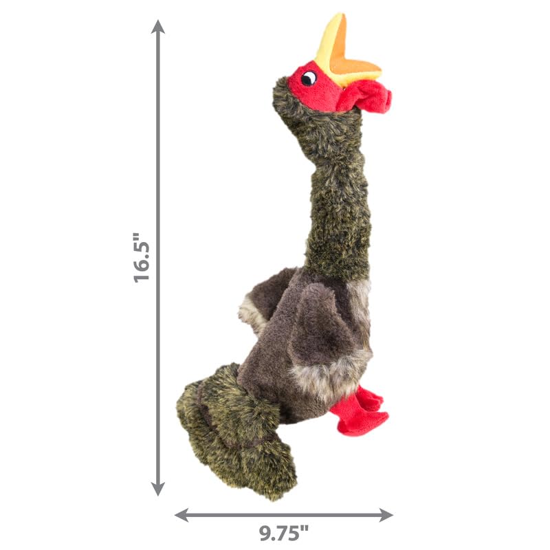 KONG Shakers Honkers Turkey dog toy in action for gentle fetch and squeak fun