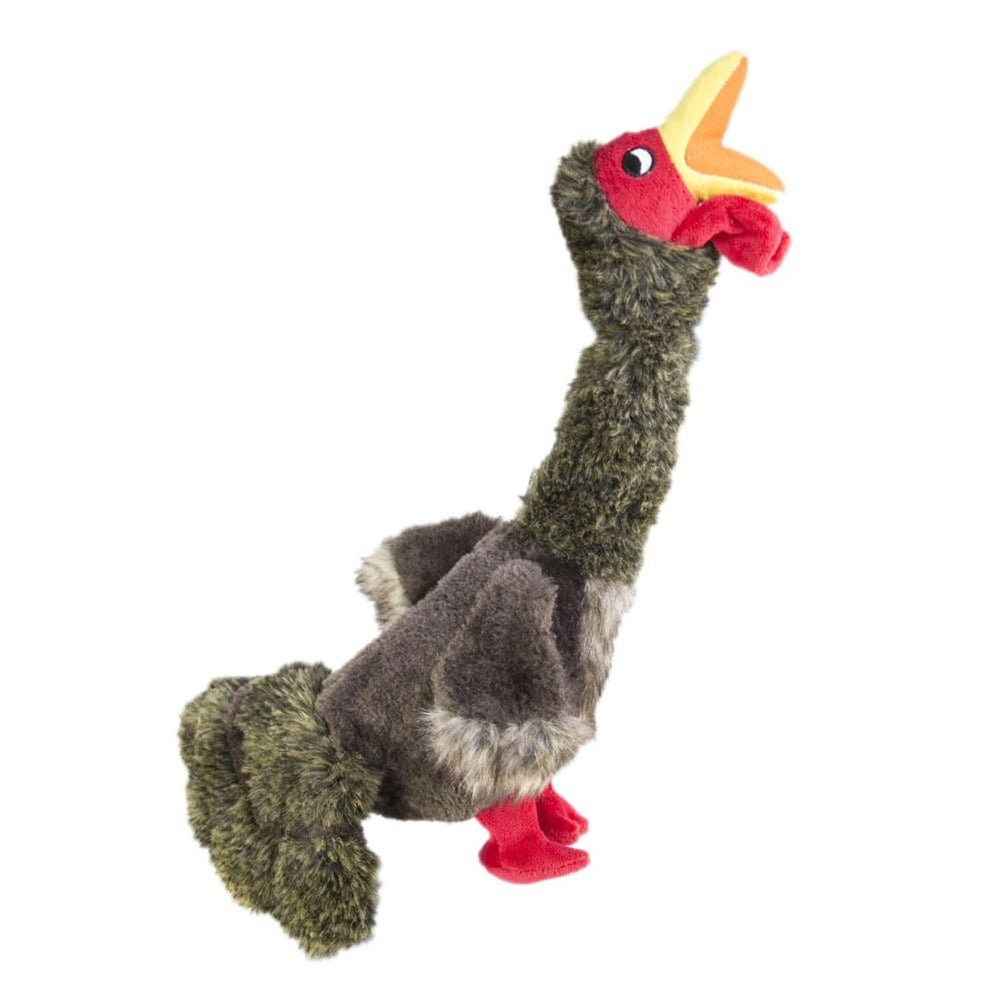 KONG Shakers Honkers Turkey plush toy side view shows durable tug-friendly design