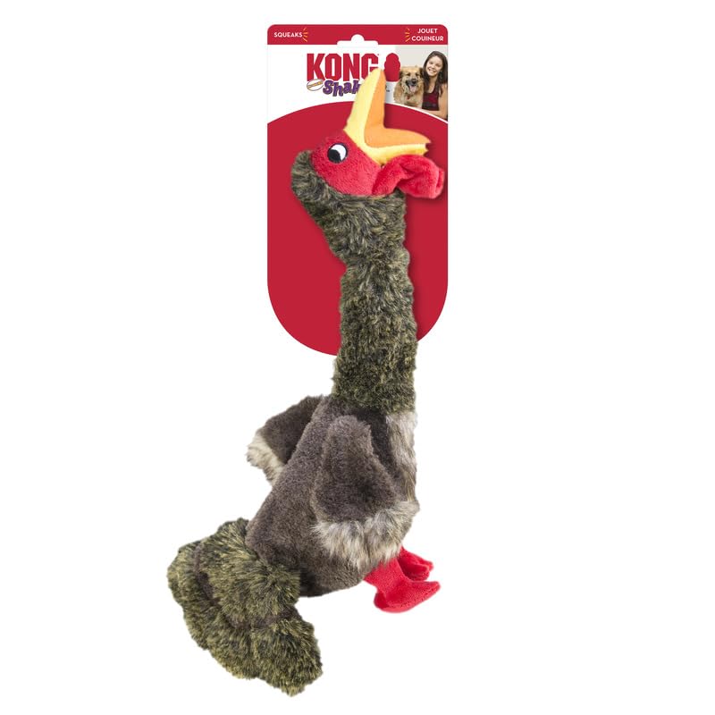 KONG Shakers Honkers Turkey plush detail highlighting soft exterior for chewing