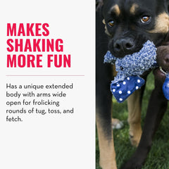 KONG Shakers Luvs Elephant blue fetch-position supports gripping and rewarding fetch play.