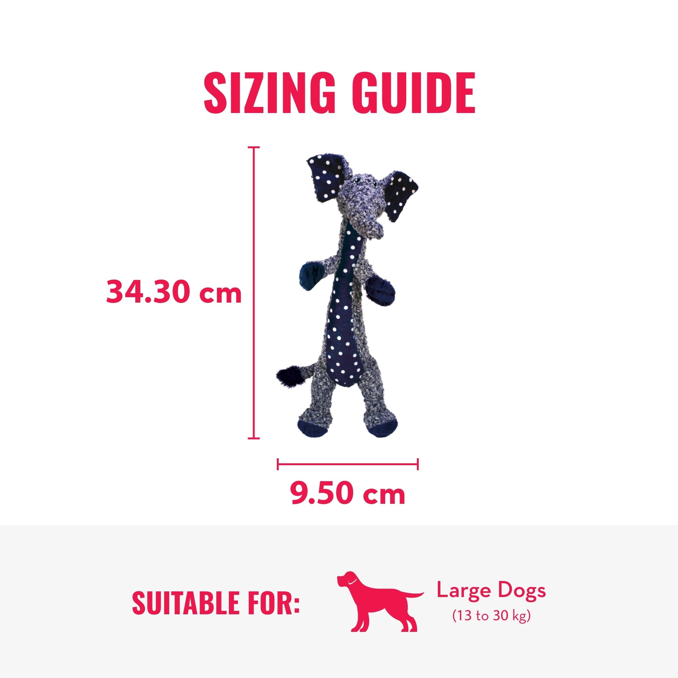 KONG Shakers Luvs Elephant blue tug-grip encourages strong tug toys and bite-friendly fun.