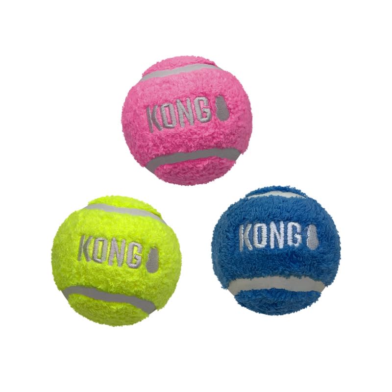 KONG Sport Softies sherpa fleece cover close-up small promotes safe, soft chew