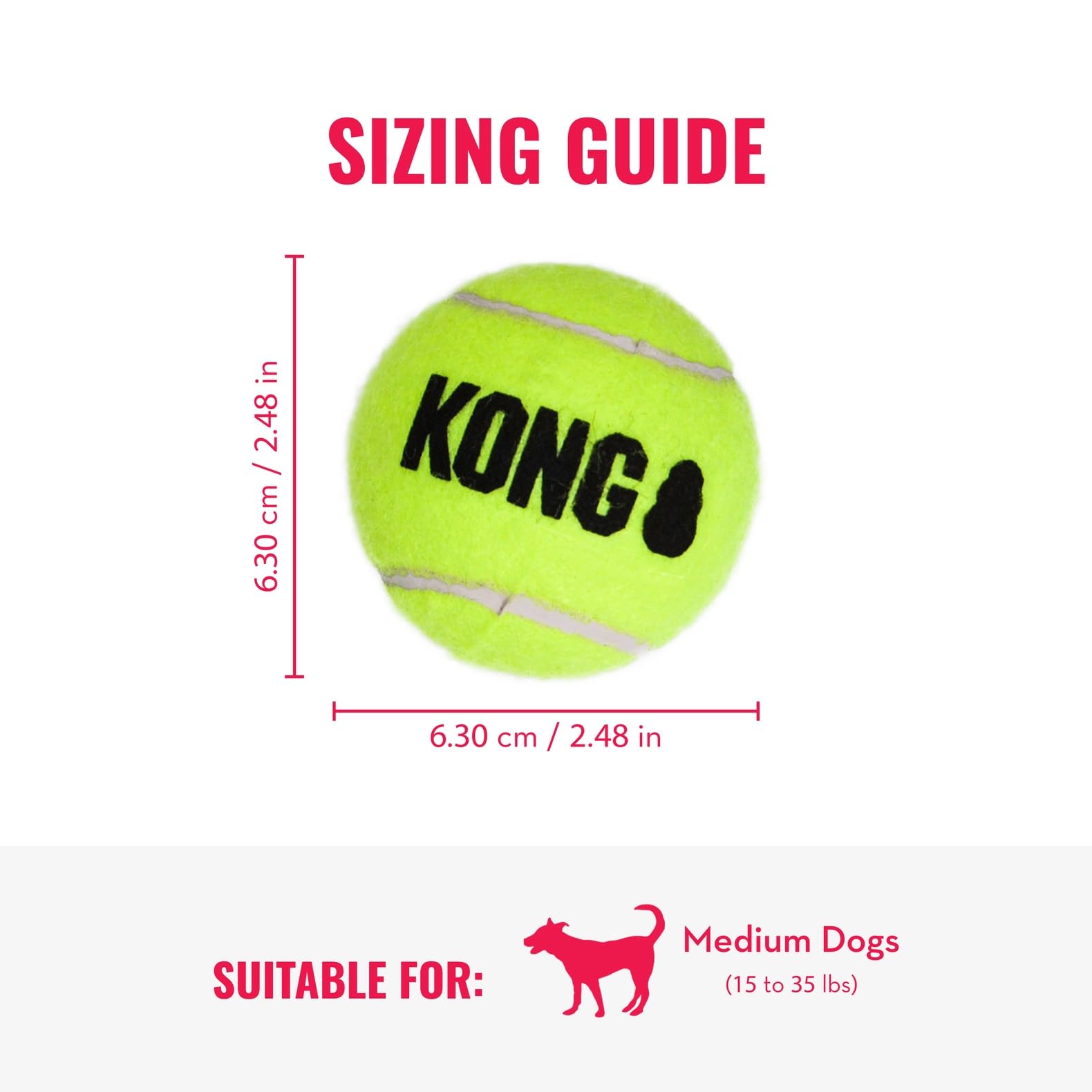 KONG SqueakAir Ball 2 highlights non-abrasive material for gentle chewing